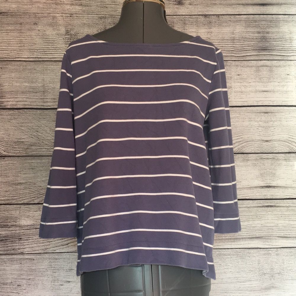 Ann Taylor Factory blue and white striped top size small